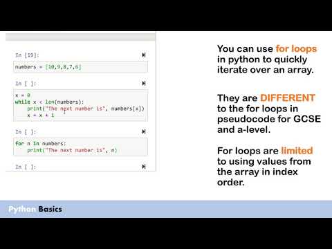 Python Basics - Using Counter Loops With Arrays - Youtube