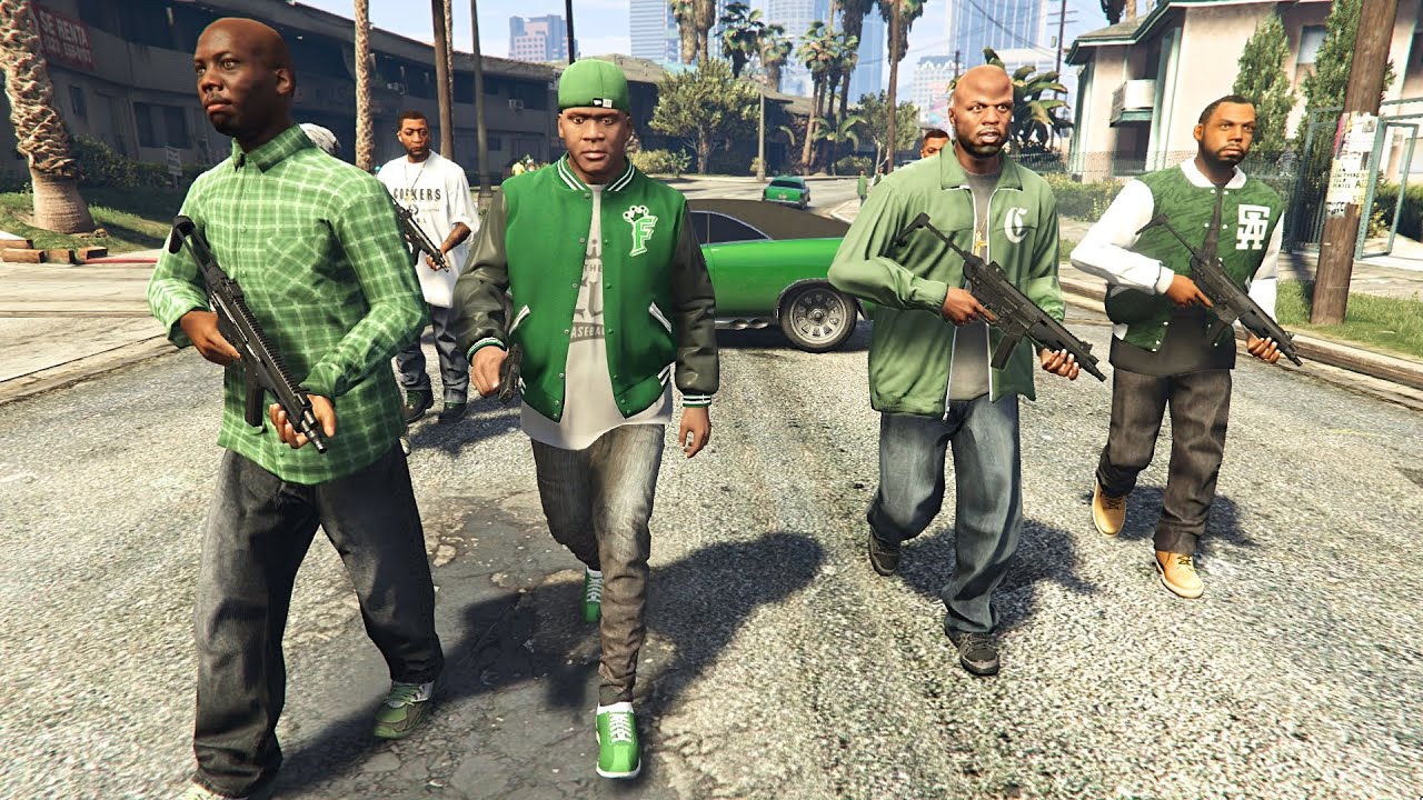 GTA 5 FRANKLIN & LAMAR - BACK WITH THE FAMILES GANG - TAKING OVER (GTA ...