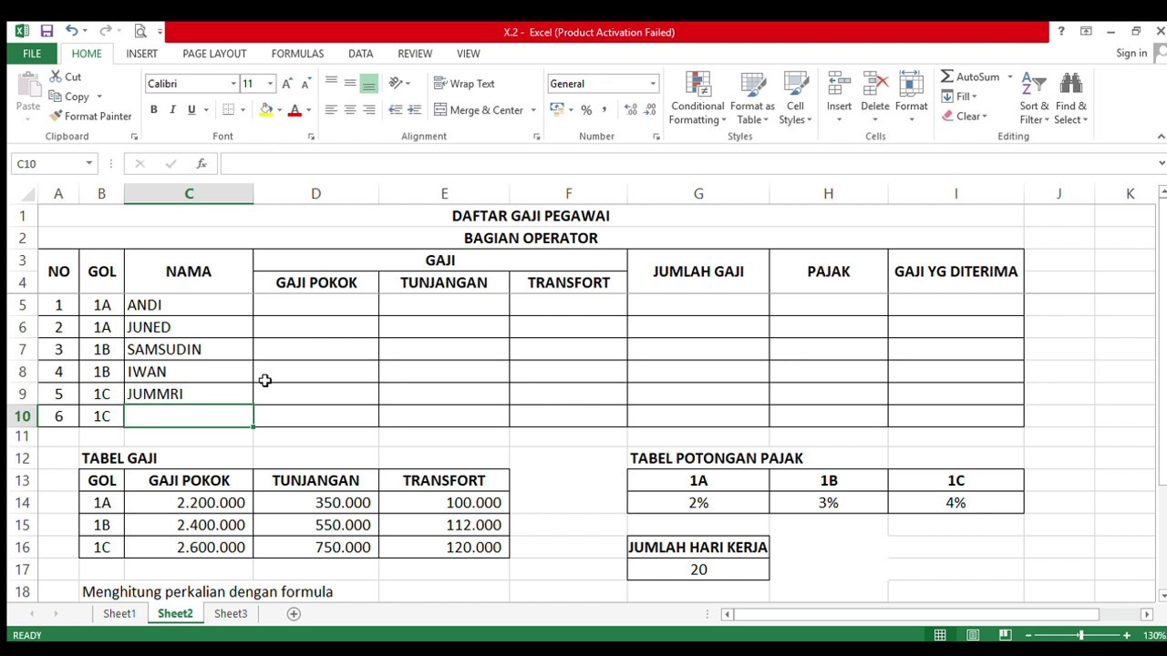 Rumus Microsoft Excel Sederhana - YouTube