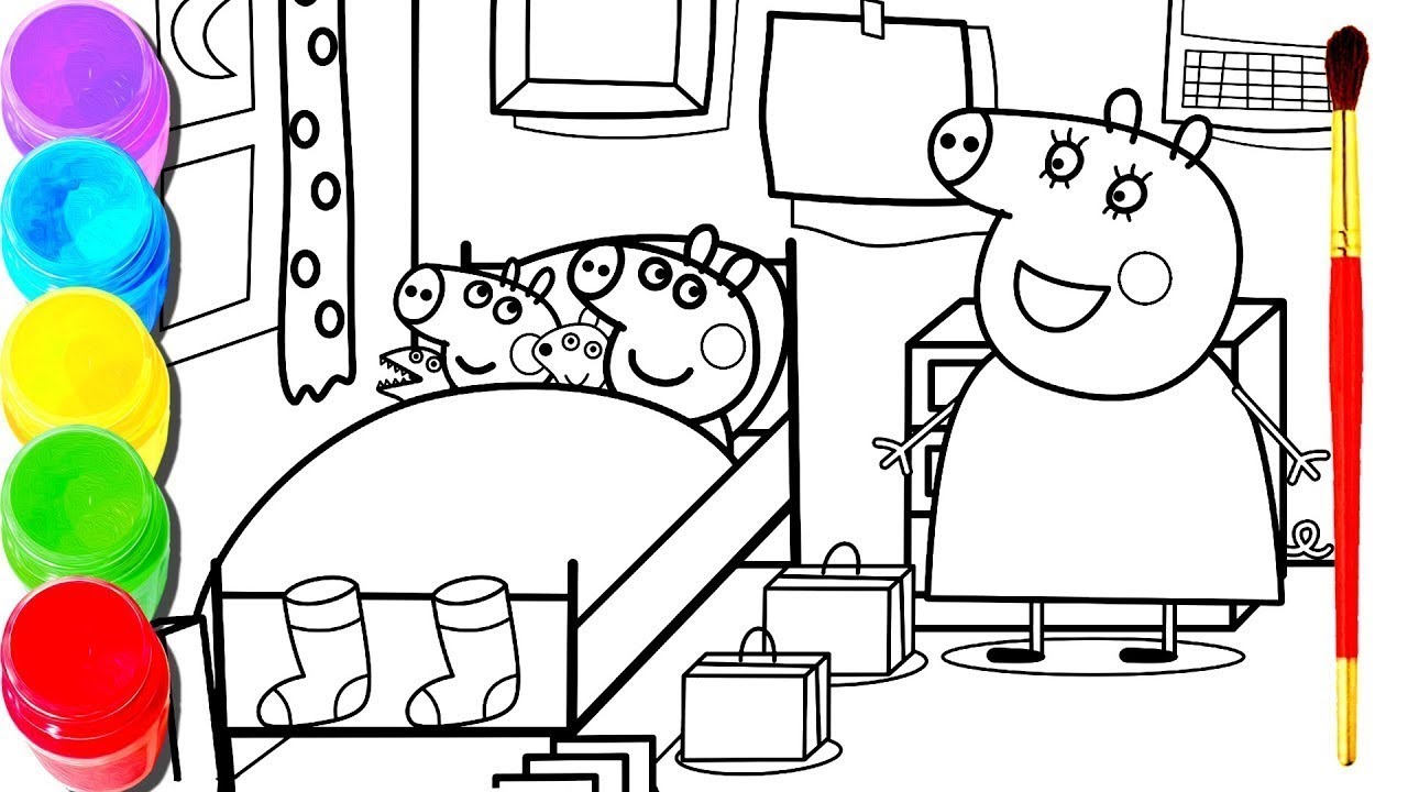 Peppa Pig Mummy Reading A Book Coloring Page Coloring - vrogue.co