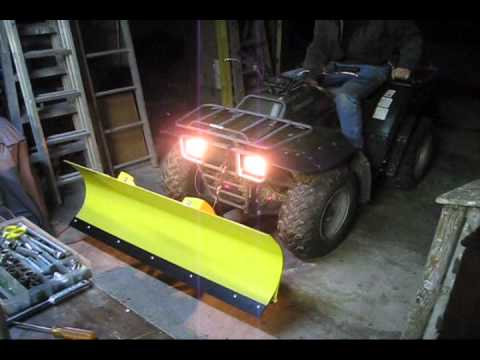 ATV manual lift Plow - YouTube