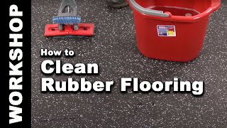 How to Clean Rubber Flooring in 4 Easy Steps - Cleaning rubber flooring is a simple task. 

Step 1. Start by vacuuming the floor with a rolling soft beater-brush style vacuum on a medium setting for routine cleaning and to remove debris.

Step 2. Using warm water, a neutral pH cleaner and a nylon, microfiber or sponge mop, mop the floor, paying special attention to the most stubborn and dirty areas. Changing your soapy water frequently will help ensure the cleanest floor. Or use one clean bucket of water to rinse and one for the soapy water.

Step 3. Be sure to mop or wet vacuum up all residue.

Step 4. Allow your floor to air dry before walking on the floor again.

This should be done weekly at a minimum or daily for high traffic areas.

Things to avoid.
Aggressive scouring pads or solvent-based cleaners can damage your floor
Cotton mops will leave lint behind
Soaking your floor can allow the water or solution to permeate through non-vulcanized rubber
Canister vacuums where the head is dragged across the floor cause unnecessary wear and tear markings

Shop Rubber Flooring Now: http://www.greatmats.com/rubber-flooring/index.php
Call 877-822-6622 for live help!

#GreatRubberFloor