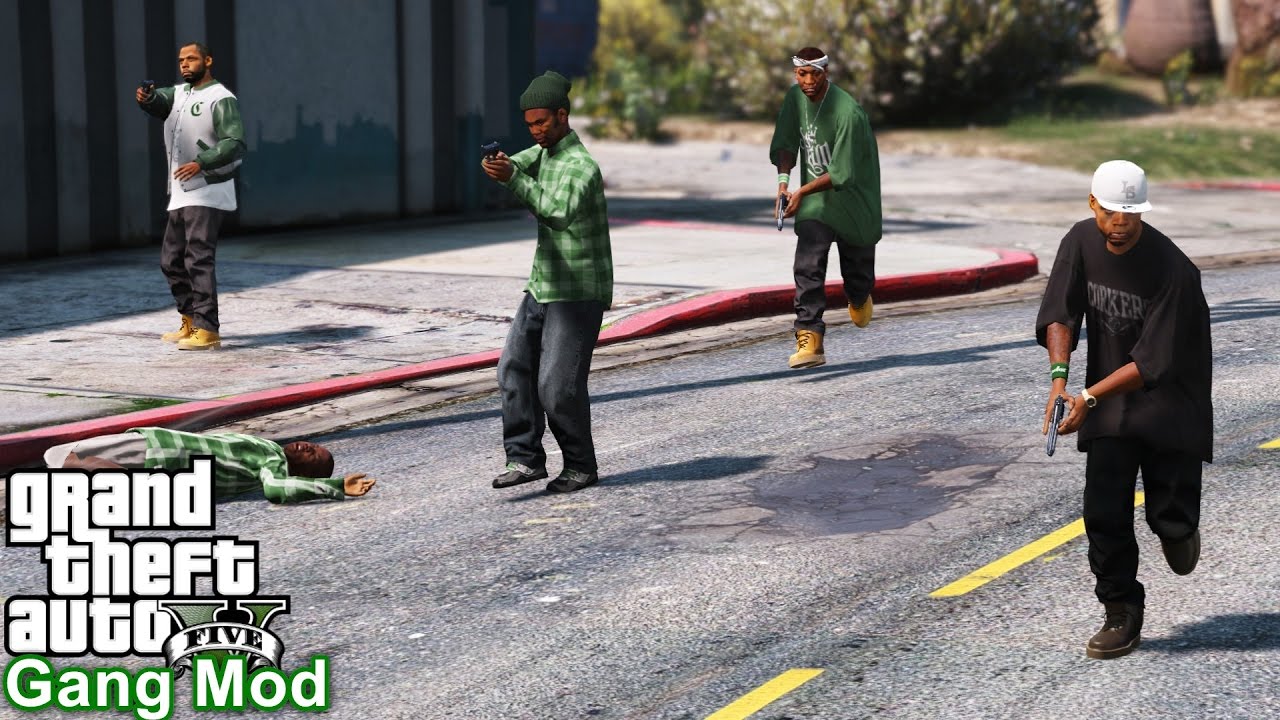 GTA 5 GANG MODS #1 | JOINING A GANG & ULTIMATE GANG WARS | GROVE STREET ...