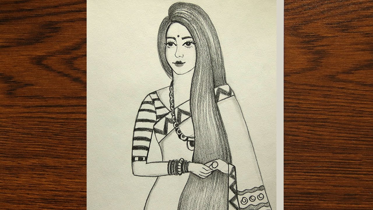 Indian Girl Drawing