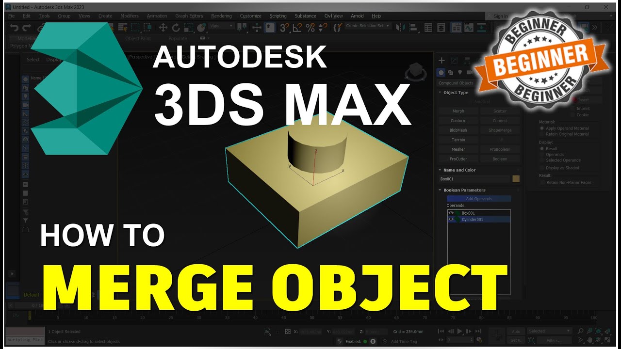 3ds Max How To Merge Objects Tutorial - YouTube