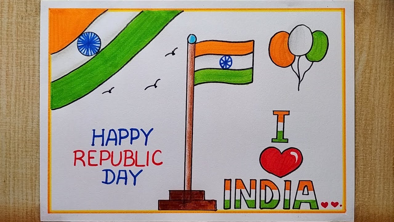 Republic Day Drawing easy| Republic Day Poster Drawing| How to draw ...