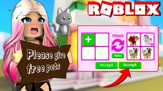 Wengie Being Poor In Roblox Adopt Me To See What Free Stuff People Would Trade!