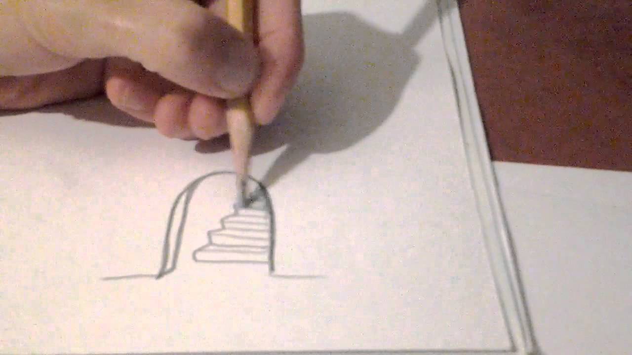 How to draw 3d door on A4 - YouTube