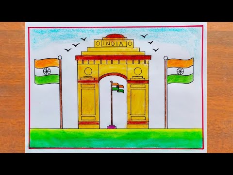 Republic Day Drawing Easy Steps / How to Draw India Gate Easy Step By ...