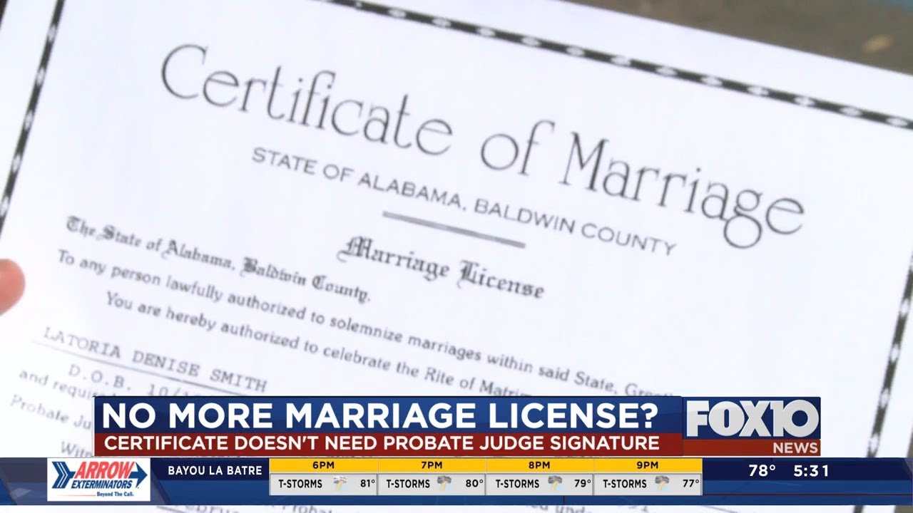 Printable Alabama Marriage Certificate Form image.