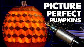 Robot carves photo real pumpkins