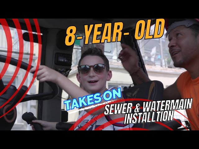 8-Year-Old Takes On Sewer & Water Main Installation! | Family Business in Action