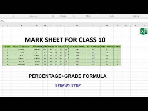 Excel per mark sheet kesay banai | How To Create Mark Sheet In Ms Excel ...