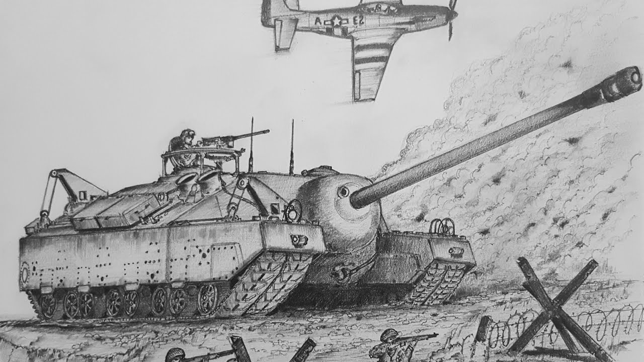 how to draw a military tank How to draw a tank - Step by Step Drawing