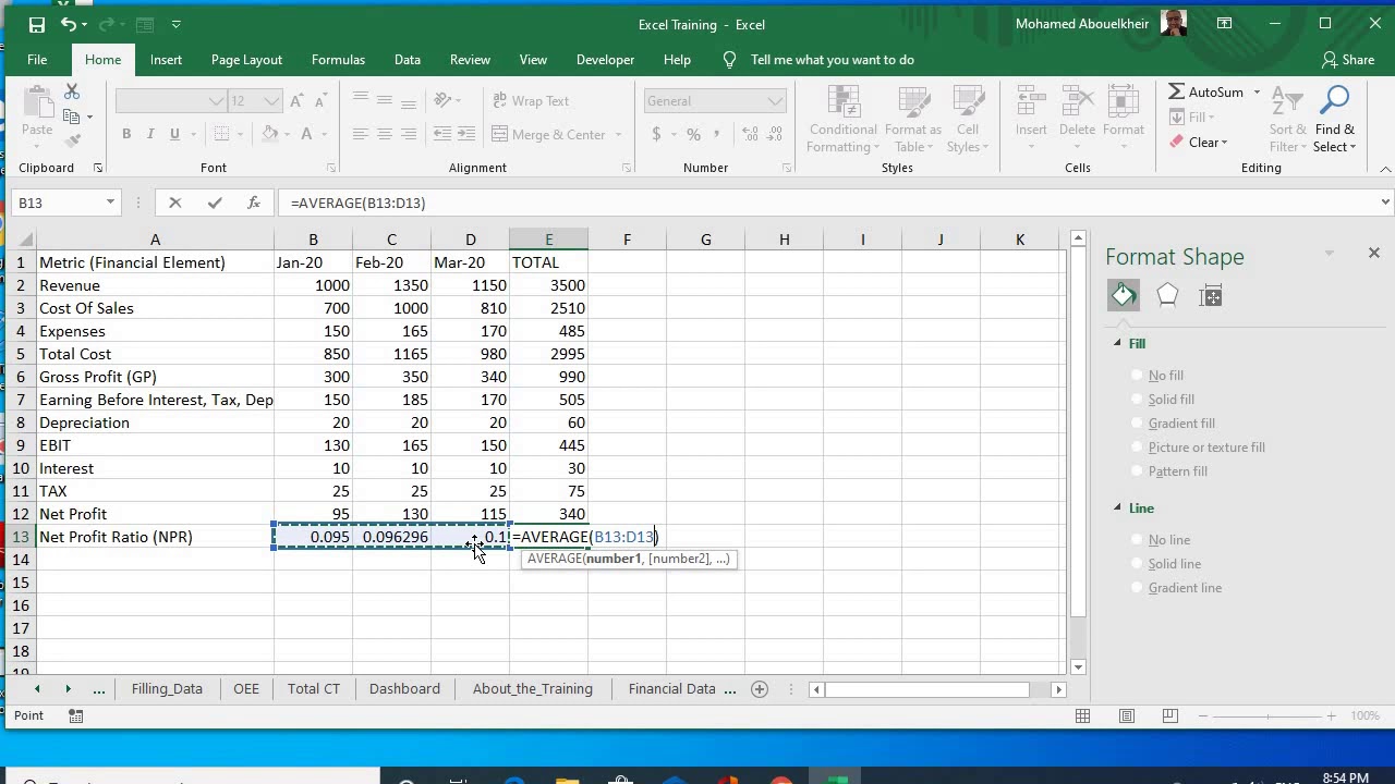 Excel Financial Table 1 (7 03 2020 9 04 19 PM) - YouTube