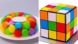 UNBELIEVABLE Rainbow Cake Hacks!!  Colorful Jelly Cake Decorating Ideas & more