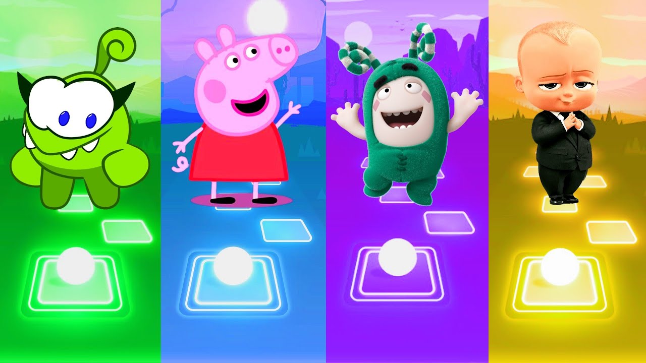 Om Nom vs Peppa Pig vs Oddbods vs Baby Boss - Tiles Hop. - YouTube