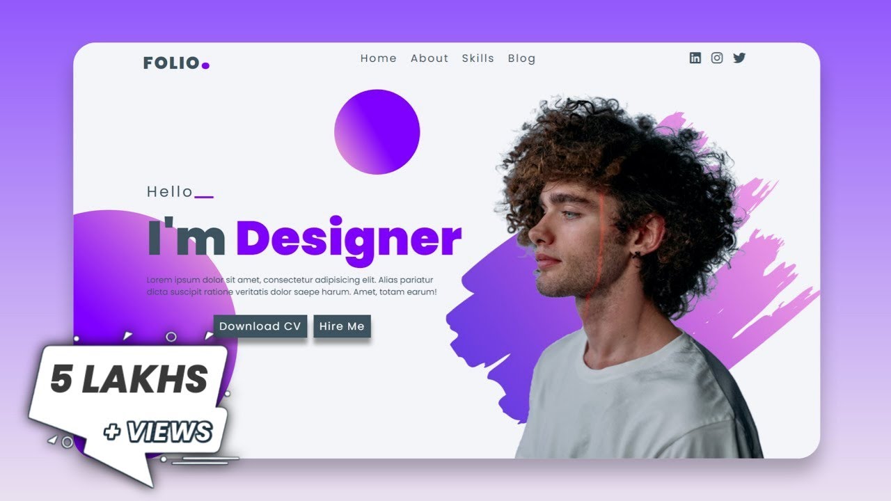 Animated PORTFOLIO Website Template In Html CSS And JS | Personal ...