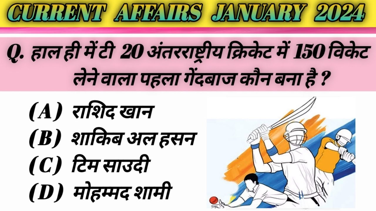 Current Affairs 2024 Important Questions In Hindi current Affairs