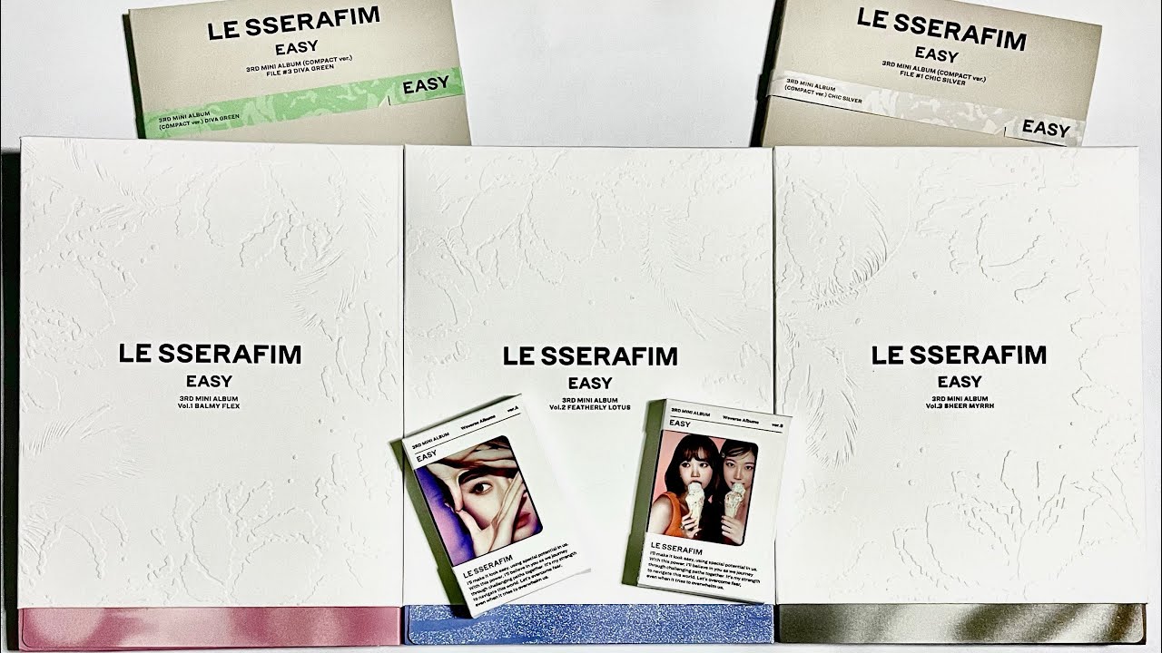 LE SSERAFIM “EASY” ALBUM UNBOXING!!!! (3 PHOTOBOOK VERSIONS, 2 COMPACT ...