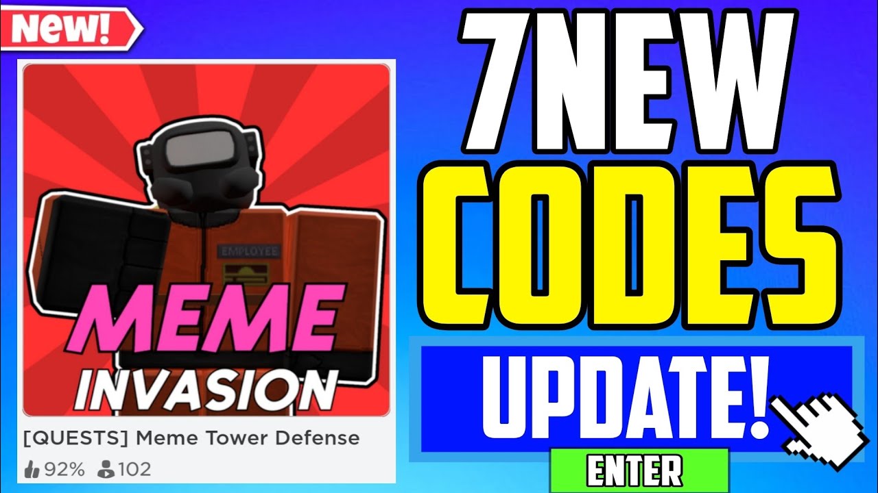 *SECRET UPDATE!* | MEME TOWER DEFENSE CODES 2024 (QUESTS) - YouTube