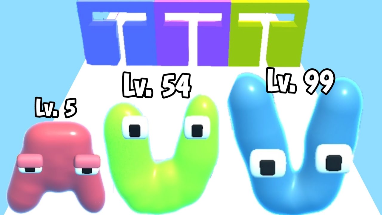 Alphabet Blob Running Shape Jelly Match Of Max Level Gameplay - YouTube