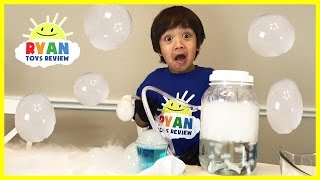 DRY ICE BOO BUBBLES Science Experiments for kids to do at home with Thomas Trains Spiderman