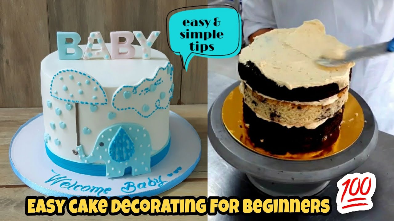 Very Easy Baby Shower Cake that Anybody Can Make at Home - YouTube