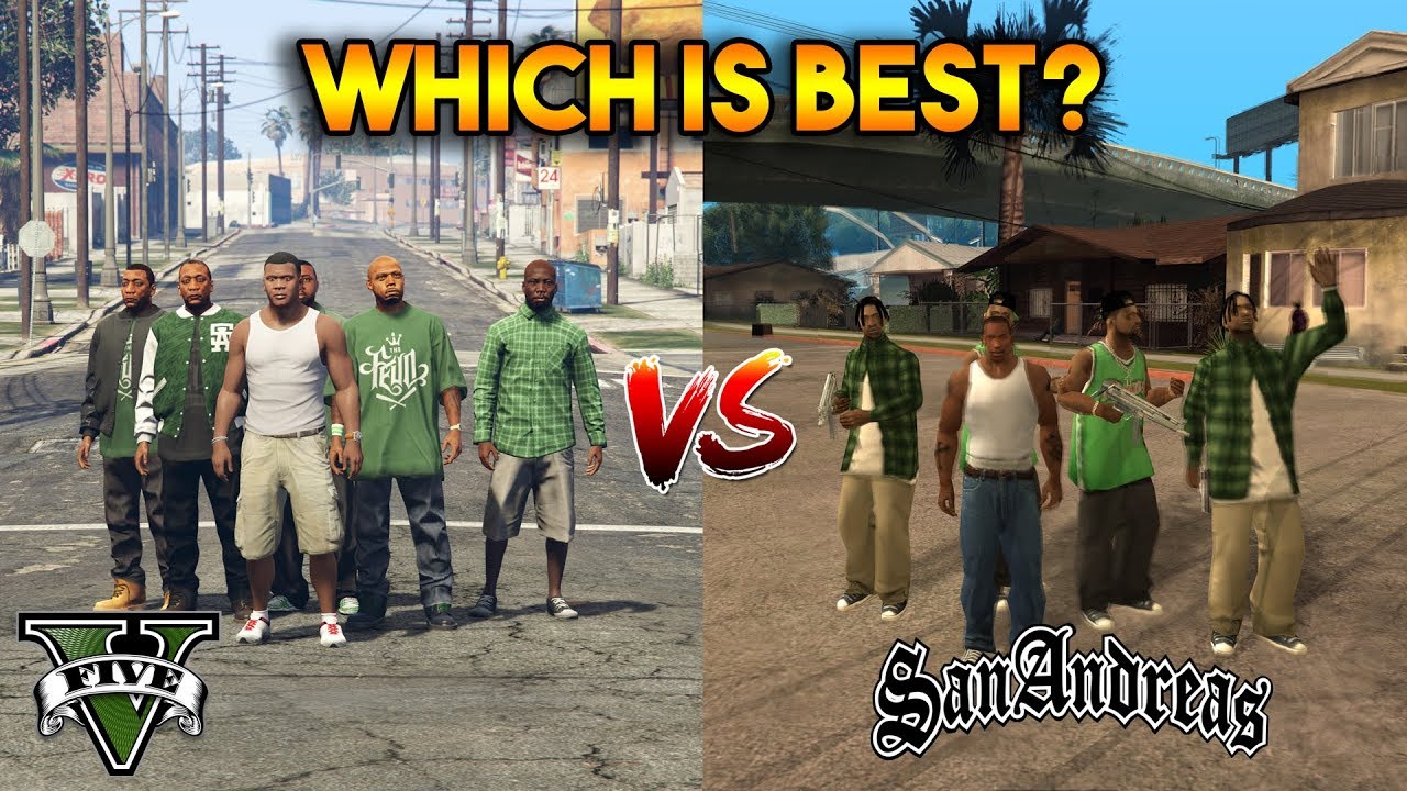 GTA 5 vs GTA SAN ANDREAS : GANGS (Gameplay) - YouTube