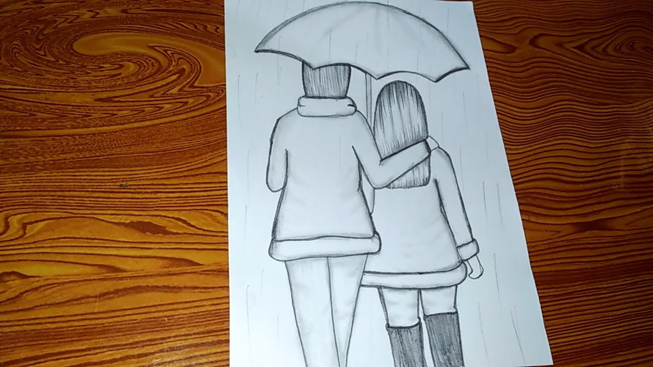 Cute Couple Sketch Drawing