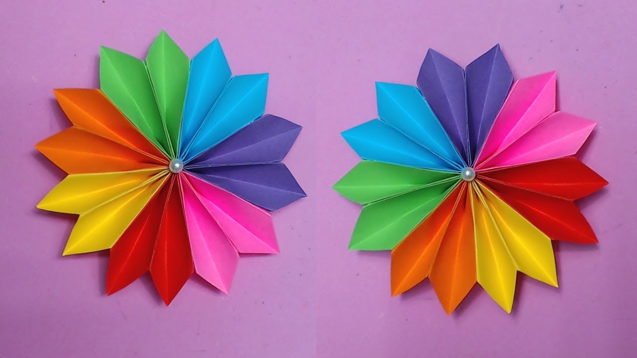 How To Make Easy Flower With Color Paper Making Paper Flowers Step