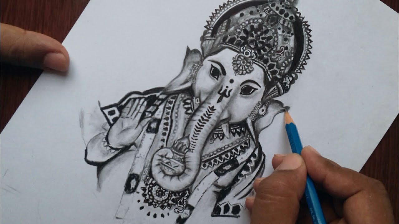 God Ganesha Drawing for beginners easy / Ganesh Chaturthi Special ...