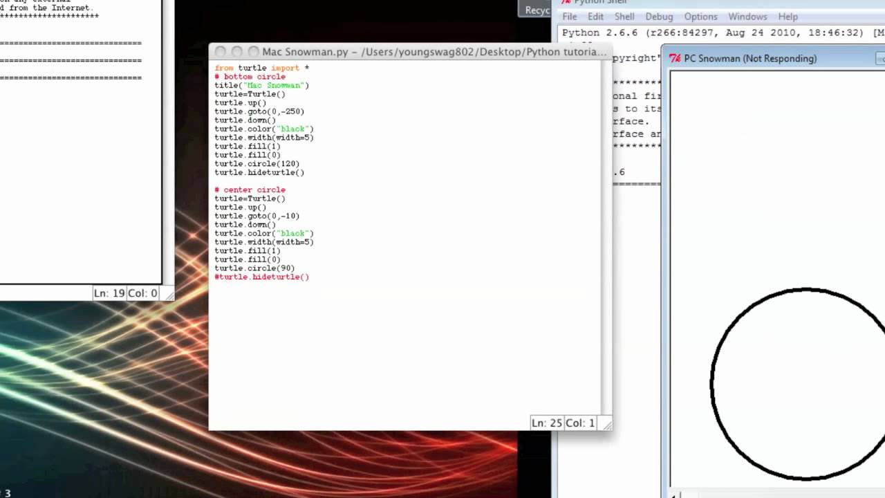 Python tutorial Snow Man Part 1 - YouTube