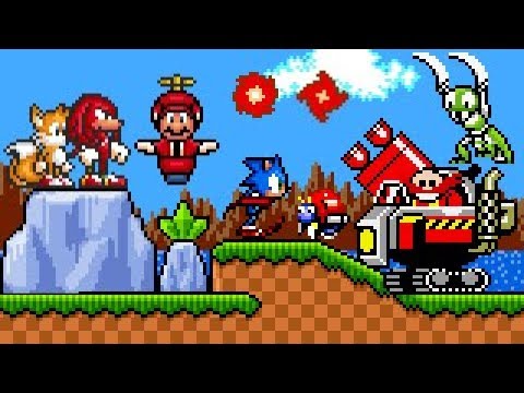 SMBX 1.4.4 - Mario & Sonic Gameplay. (STH1: Green Hill Zone) - YouTube