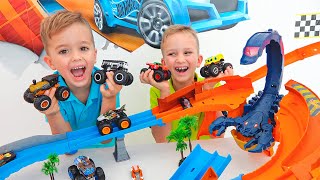 vlad and niki collect toy cars hot wheels monster trucks