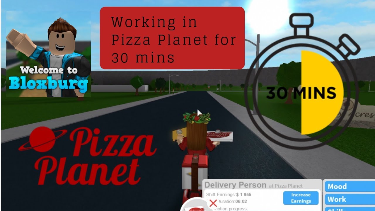 Working at Pizza Planet for 30 Mins // Welcome To Bloxburg Roblox - YouTube