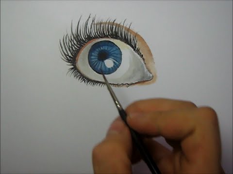 Como dibujar un ojo realista con acuarelas / how to draw realistic eye ...