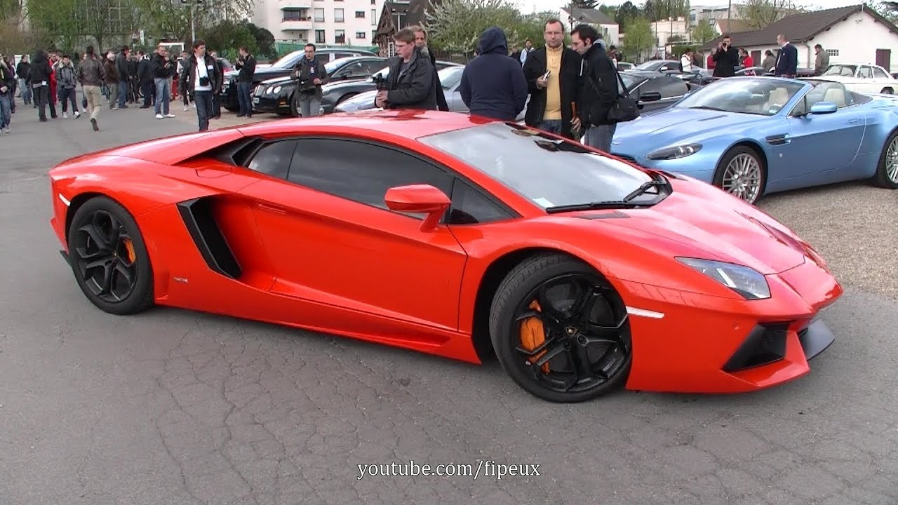 Orange Lamborghini Aventador Start up - YouTube