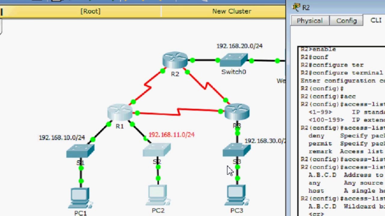 9 2 1 10 Packet Tracer Configuring Standard ACLs - YouTube