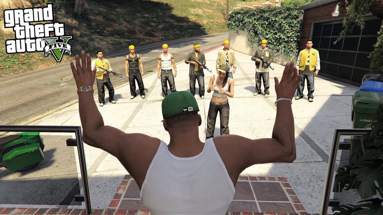 FRANKLIN EX GIRLFRIEND AND HER BROTHER GANG SHOW UP AT HIS HOUSE IN GTA ...