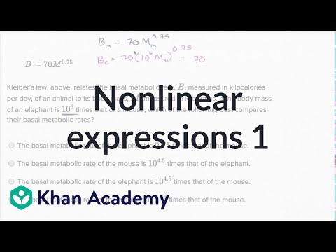 Interpreting Nonlinear Expressions — Basic Example | Math | New SAT | Khan Academy