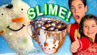 We Tried to Make Snowman & Hot Cocoa Slime!  | Universal Kids