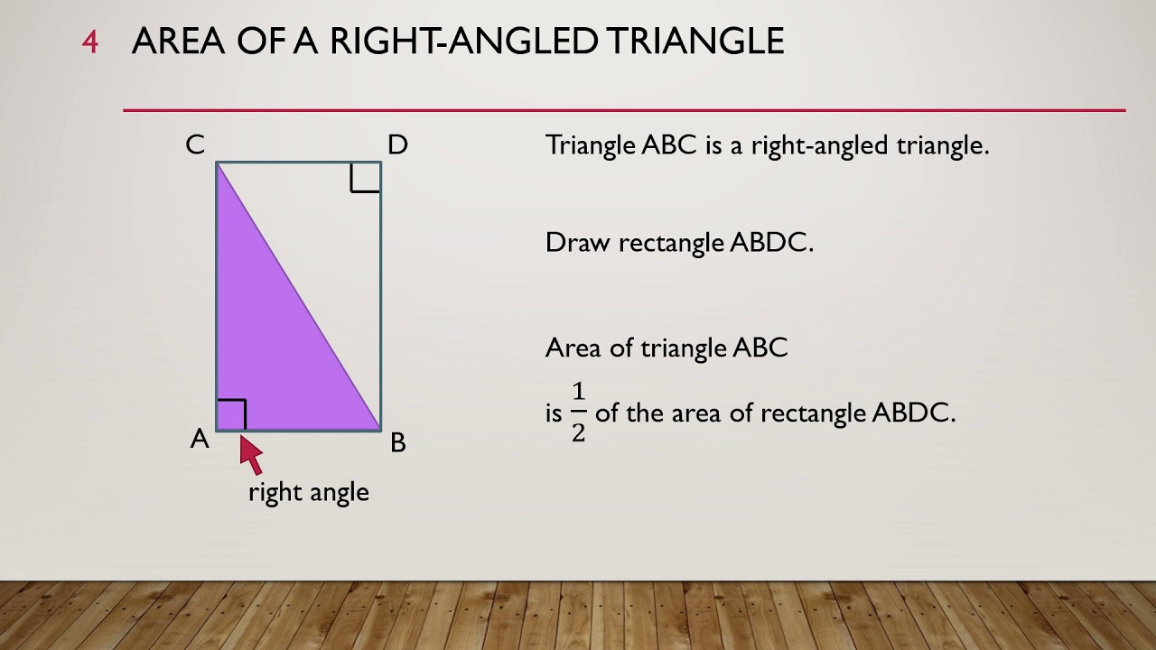 Right Angle Triangle Area Formula PreCalc s YouTube