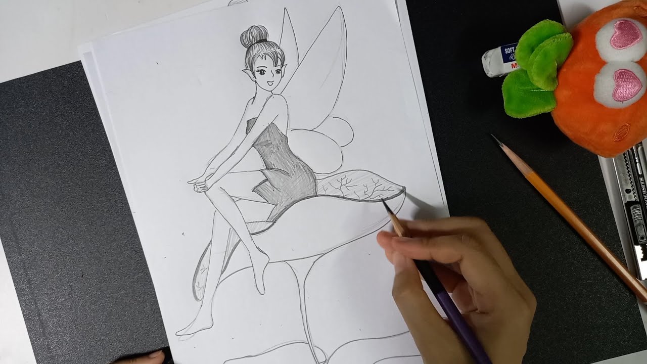 Cách Vẽ Cô Tiên Xanh Đơn Giản | How To Draw A Green Fairy Tinker Bell For  Beginners #14 | Din Din Tv - Youtube