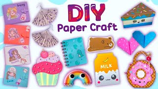 12 DIY Paper Crafts - Handmade Notebook - Paper Jewelry Ideas and more