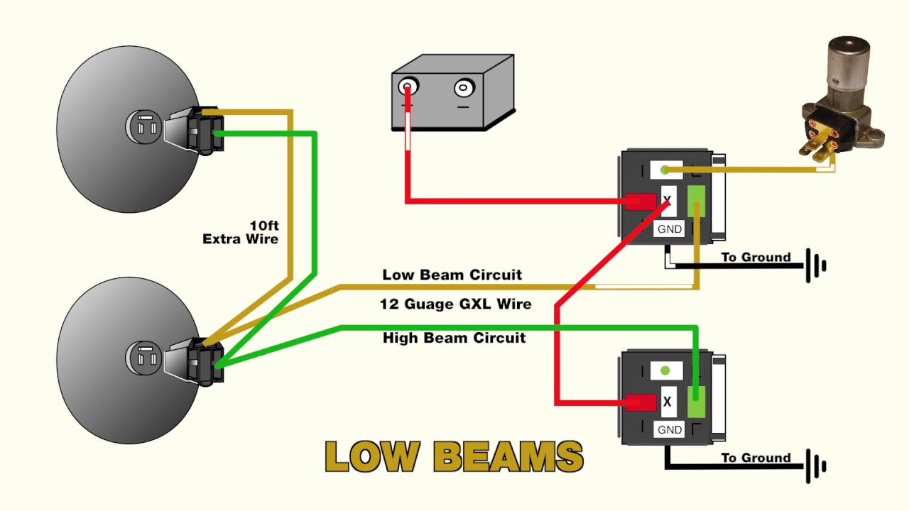 How to wire headlight relays - YouTube