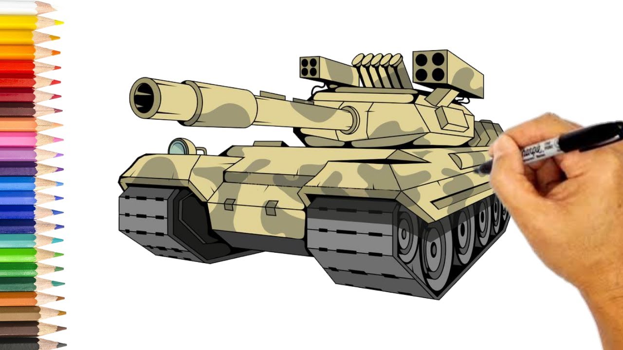 Drawings Of Army Tanks Step By Step