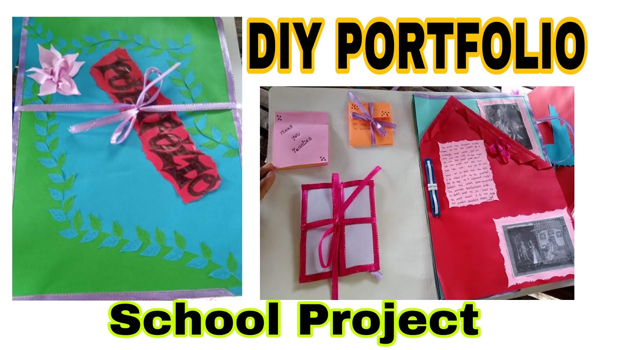 Diy Student Portfolio Simple And Easy Folder Design Ideas 21 School Project Youtube