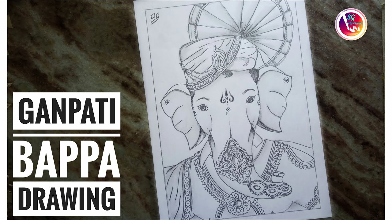 How to draw Lord Ganesha/Drawing Ganpati bappa/Lord Ganesha ...