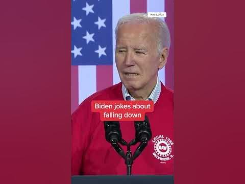 Biden jokes about falling down - YouTube